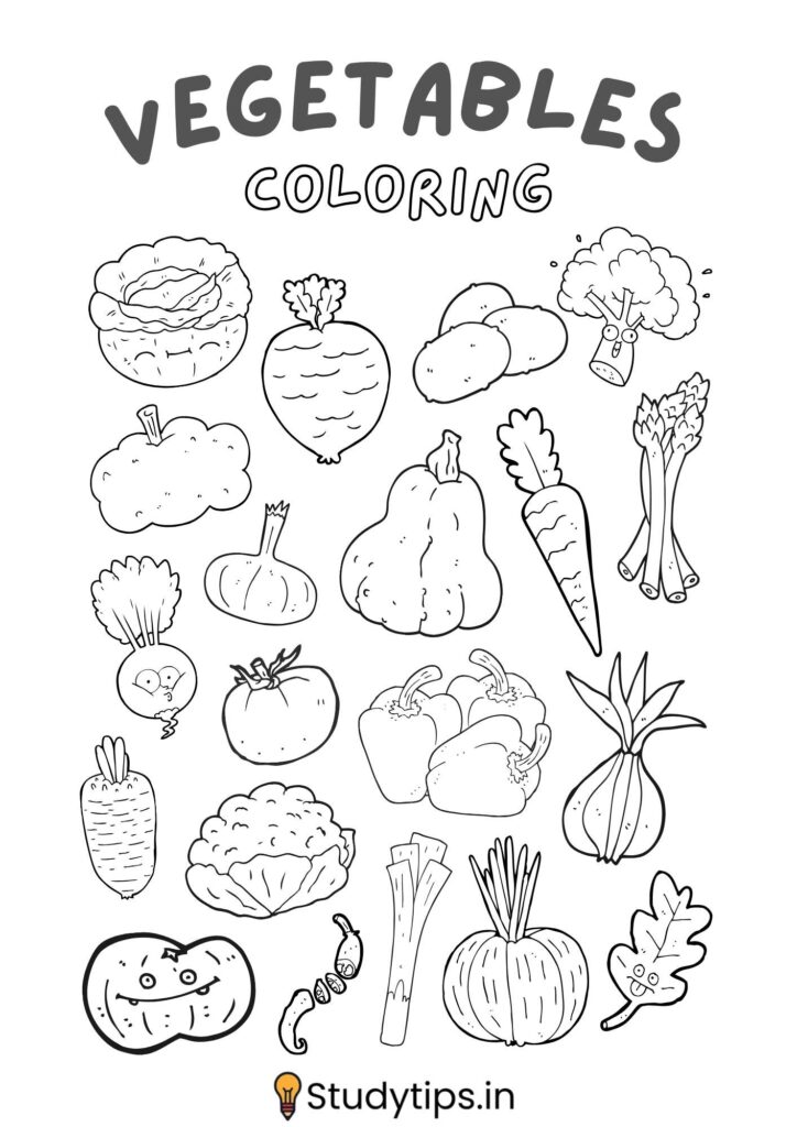 Vegetables Coloring Worksheet