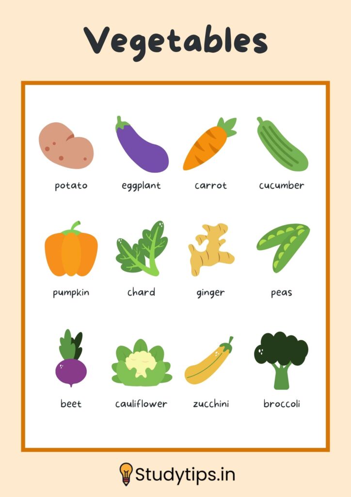 Vegetables Name List 1